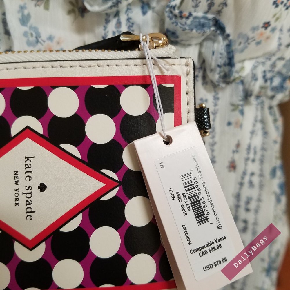KATE SPADE WRISTLET KEY CHAIN DRAW CARD KEY CHAIN - Picture 8 of 16